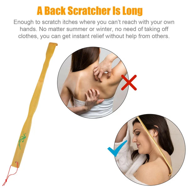 3 Pack Natural Bamboo Back Scratcher Long Reach Pick Itch Relief Tool Portable