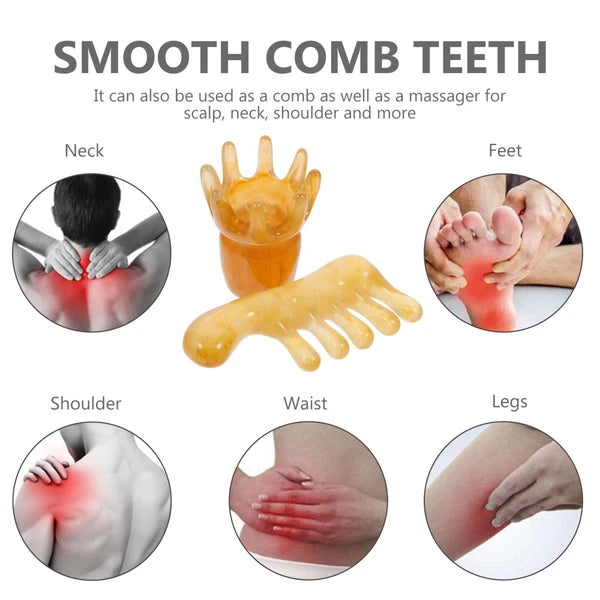 2 Pcs Scraping Comb Man Father Head Scratcher Massager Rubber Scalp