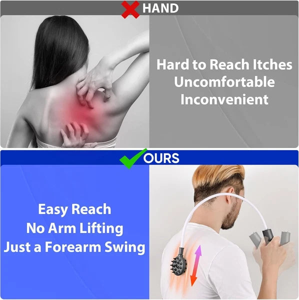 Upgraded Curved Back Scratcher Men Women 360 Reach Flexible Backscratcher Extra