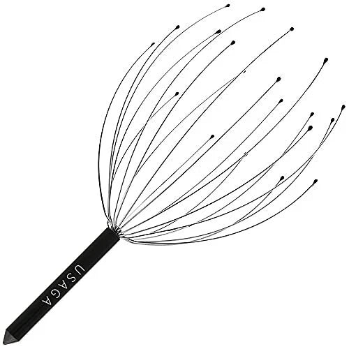 Head Massager Scalp Massager 20 Fingers Head Scratcher for Head Body Black