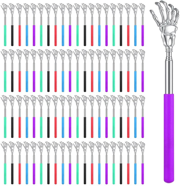 100 Pieces Back Scratchers Telescoping Back Scratcher Bulk for Women Men Skul...