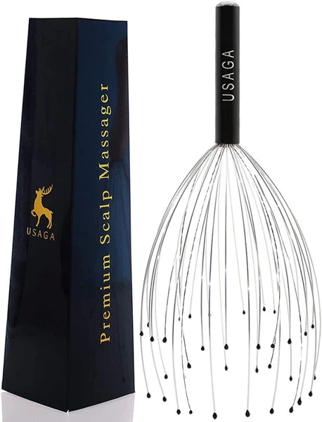 Head Massager Scratcher 36 Fingers Scalp Relax Calm Stress Relief Octopus Black
